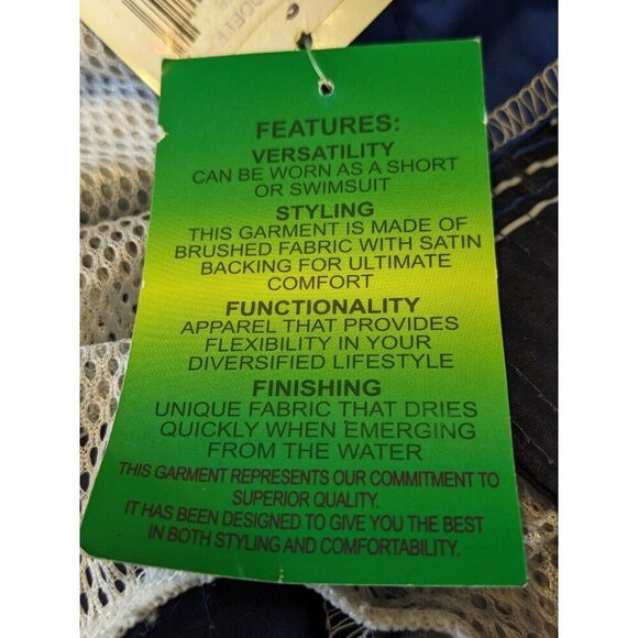 Roots Swim Canada Mens Medium 32 34 New Board Shorts Blue Plaid Swimwear Lined - Picture 6 of 9